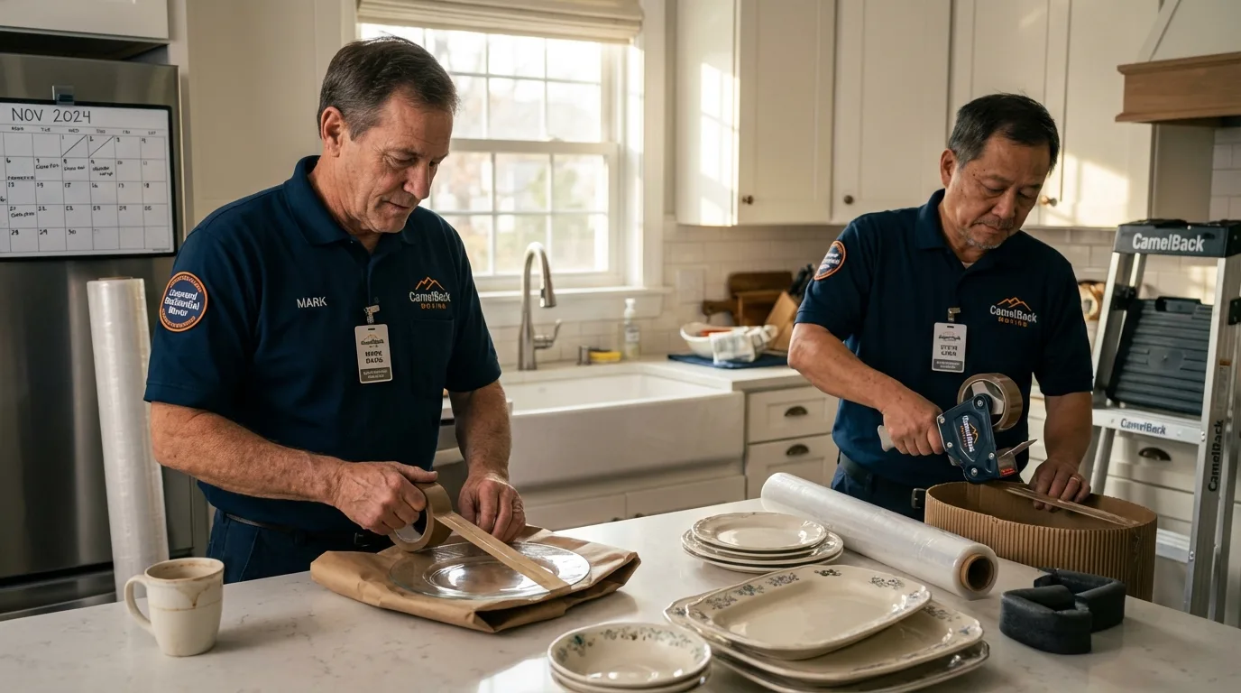 Professional crew packing kitchen dishware in Dublin, VA